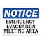 Signmission OSHA Notice, 3.5" Height, Emergency Evacuation Meeting Area Sign, 5" X 3.5", Landscape OS-NS-D-35-L-11789 - alternate 1